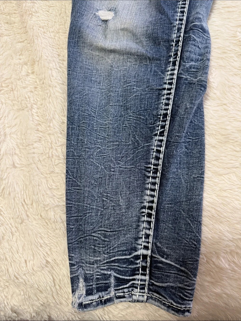 Rock Revival Women's Washed Blue Distressed Skinny Jeans